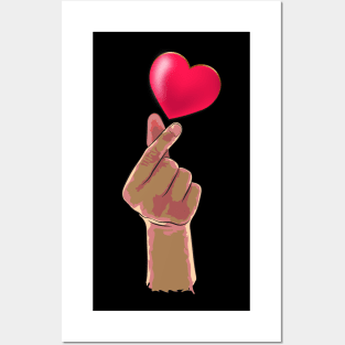 FINGER HEART T-Shirt Posters and Art